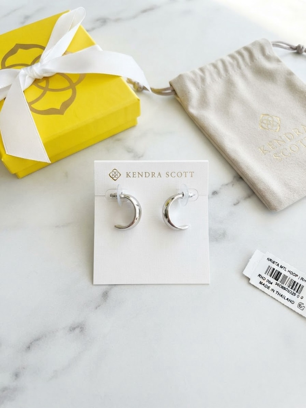 Kendra Scott Silver Crescent Hoop Earrings - Classic Silver